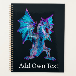 Fantasy Blue Fire Dragon Heart Planner