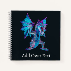 Fantasy Blue Fire Dragon Notebook