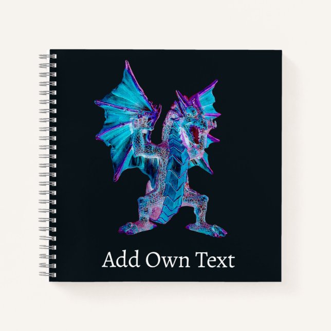 Fantasy Blue Fire Dragon  Notebook (Front)