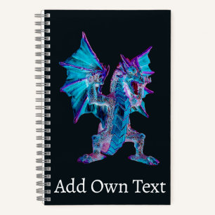 Fantasy Blue Fire Dragon Notebook
