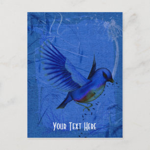 Fantasy Bluebird Nature Customisable Postcard