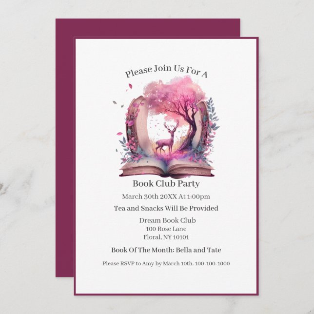 Fantasy Book Lover, Book Club Invitation (Front/Back)