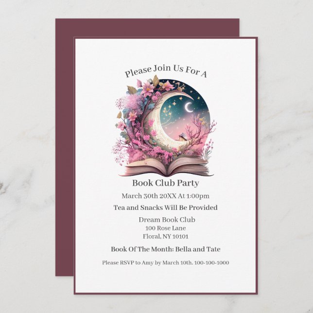 Fantasy Book Lover, Book Club Invitation (Front/Back)