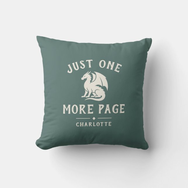 Fantasy Book Lover Custom Dragon Throw Pillow (Front)