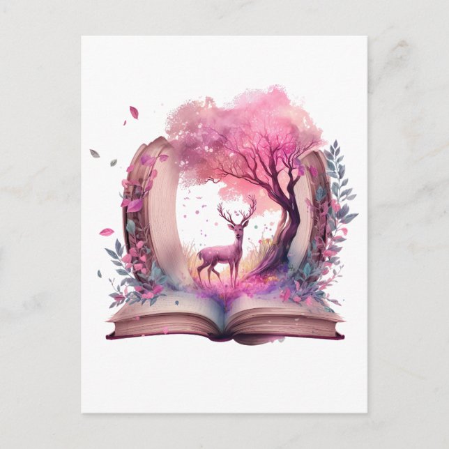 Fantasy Book Lover Design Postcard (Front)