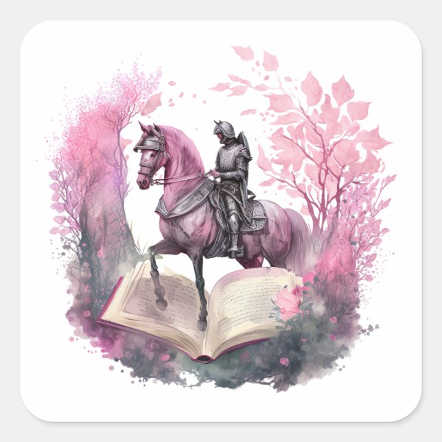 Fantasy Book Lover Design Square Sticker (Front)