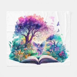 Fantasy Book Lover Fairy Fleece Blanket