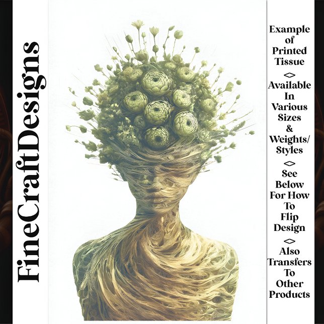 Fantasy Botanical Humanoid Figure W6 Decoupage Tissue Paper (Creator Uploaded)