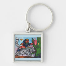 fantasy boy riding cat fighting dragon and eagle