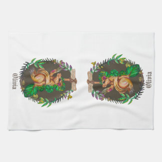 Fantasy Brussels sprout badger -  cute badger Tea Towel