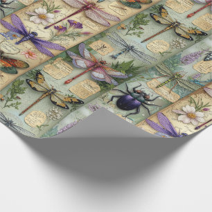 Fantasy Bugs Wrapping Paper Whimsical Insect Gifts