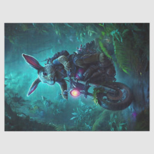 Fantasy Bunny Rabbit In Motorcycle Tissue Paper