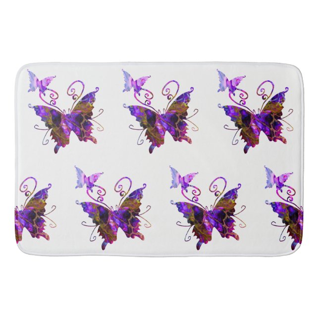 Fantasy Butterflies Bath Mat (Front)