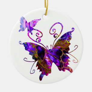 Fantasy Butterflies Ceramic Ornament