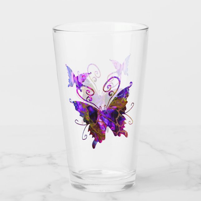 Fantasy Butterflies Glass (Back)