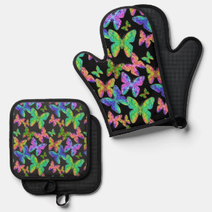 Fantasy Butterflies Oven Mitt & Pot Holder Set