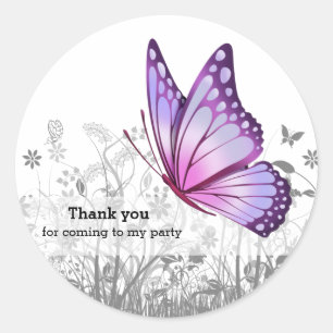 Fantasy Butterfly * choose background colour Classic Round Sticker