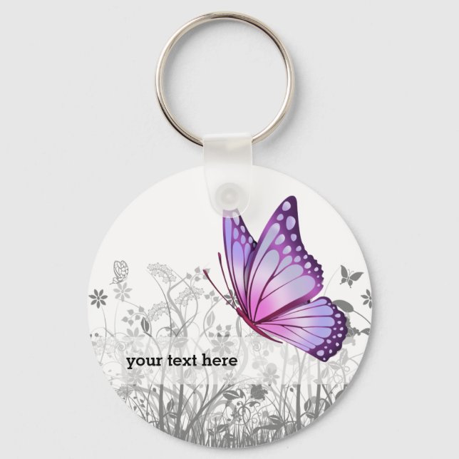 Fantasy butterfly * choose background colour key ring (Front)