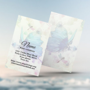 Fantasy Butterfly with Dragonflies Business Card