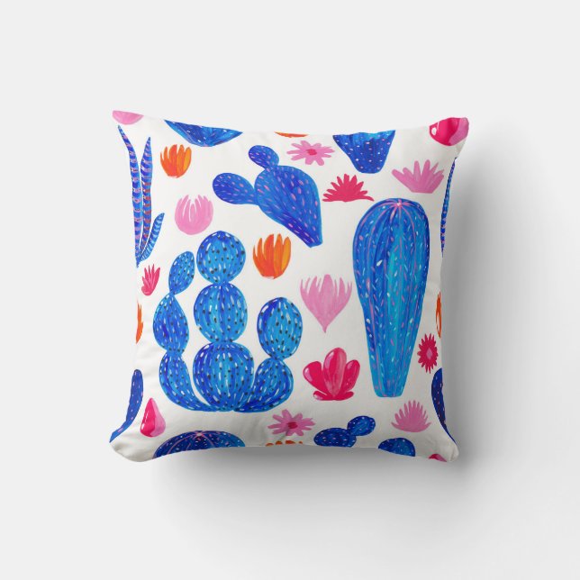 Fantasy Cacti: Decorative Seamless Pattern. Cushion (Front)