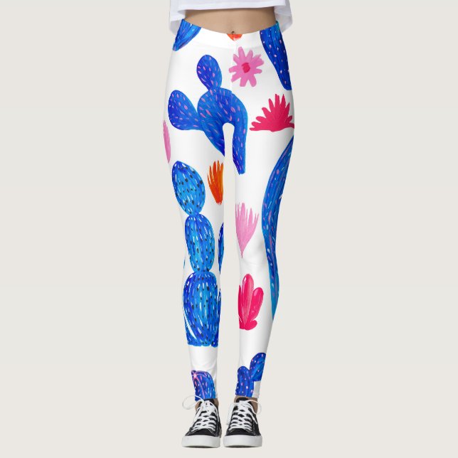 Fantasy Cacti: Decorative Seamless Pattern. Leggings (Front)
