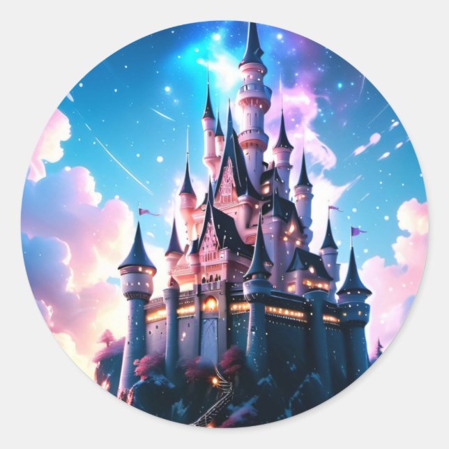 Fantasy Castle Classic Round Sticker (Front)
