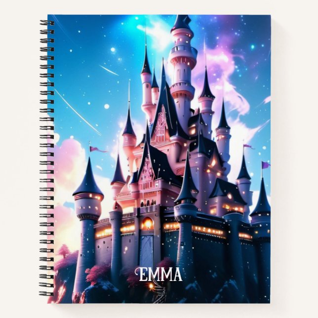 Fantasy Castle Custom Name Notebook (Front)