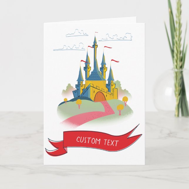 Fantasy Castle Custom Text Note Card (Front)