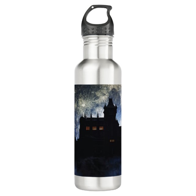 Fantasy castle during night 710 ml water bottle (Front)