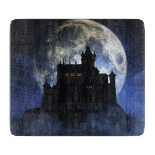Fantasy castle during night cutting board