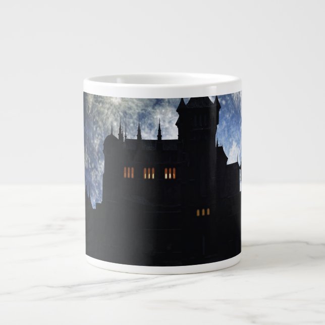 Fantasy castle during night large coffee mug (Front)