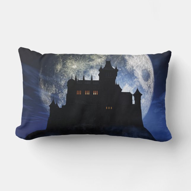 Fantasy castle during night lumbar cushion (Front)