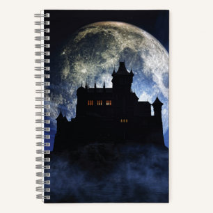Fantasy castle during night notebook