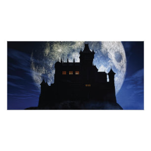 Fantasy castle during night poster