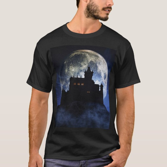 Fantasy castle during night T-Shirt (Front)