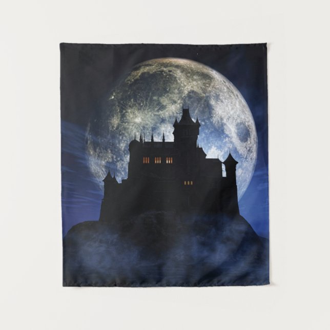 Fantasy castle during night tapestry (Front)