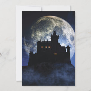 Fantasy castle during night thank you card