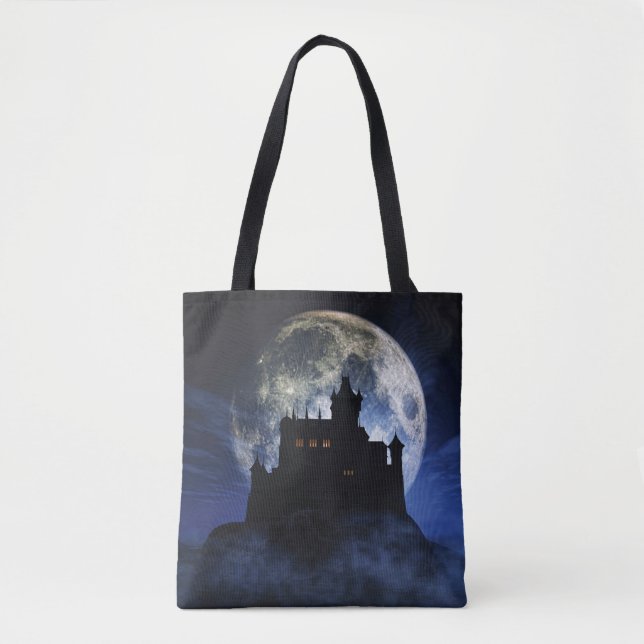 Fantasy castle during night tote bag (Front)