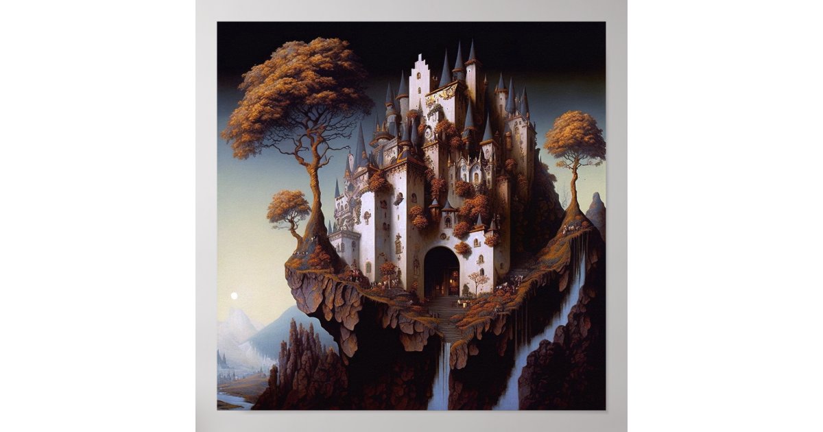 Fantasy Castle Fantasy Art Poster | Zazzle