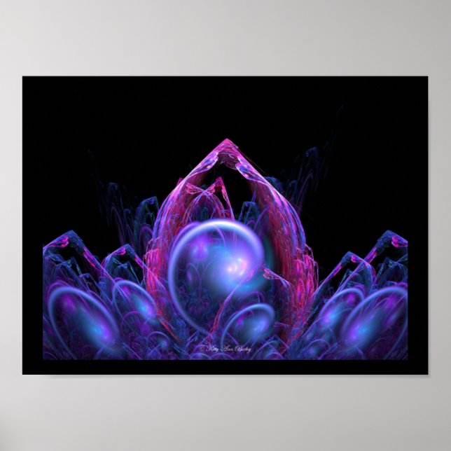Fantasy Castle Fractal by Kitty Ann Poster (Front)