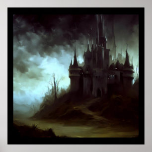 Fantasy Castle Frightening Landscape 1 Poster