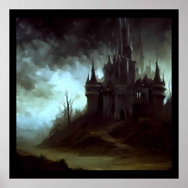 Fantasy Castle Frightening Landscape 1 Poster (Front)