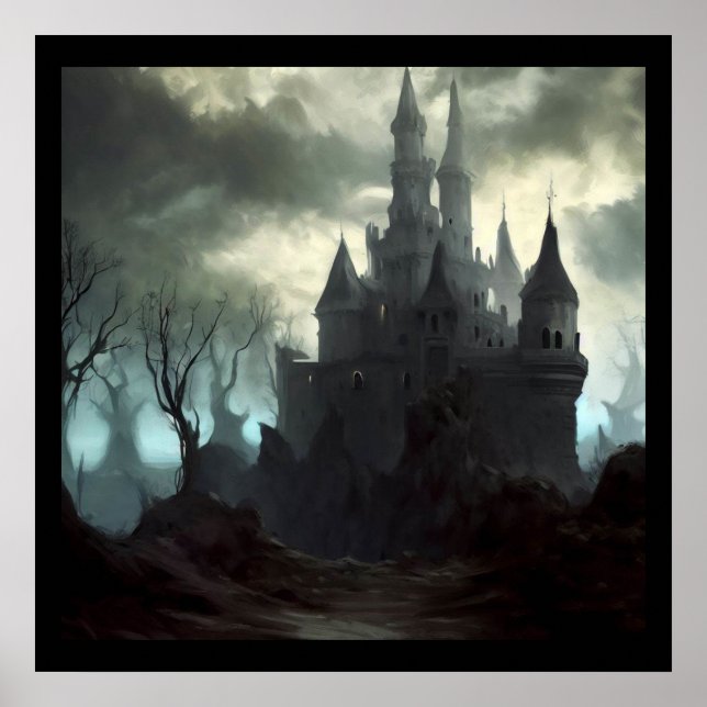 Fantasy Castle Frightening Landscape 2 Poster (Front)