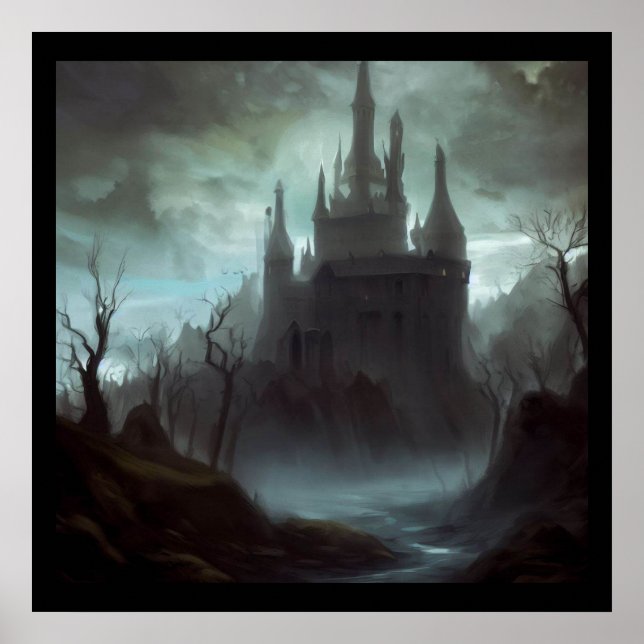 Fantasy Castle Frightening Landscape 3 Poster (Front)