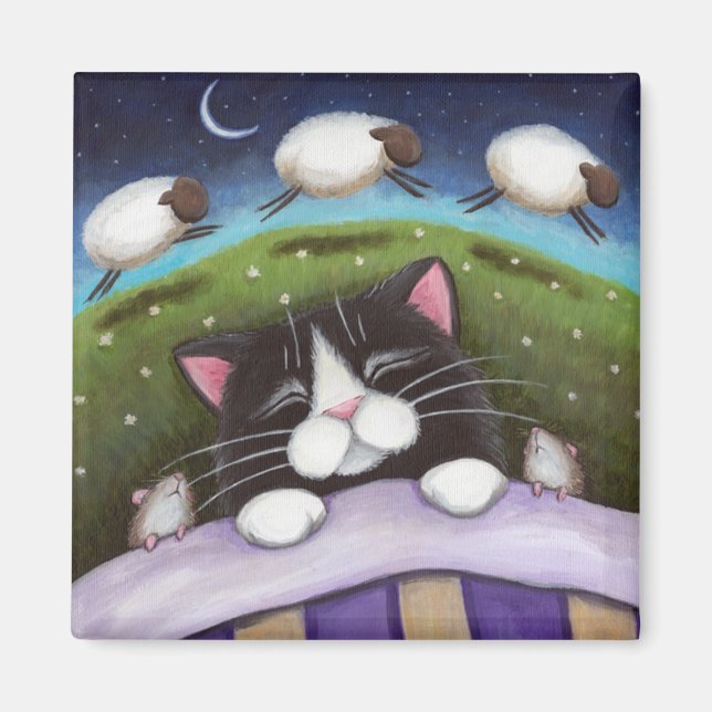 Fantasy Cat and Mouse Art Magnet (Front)