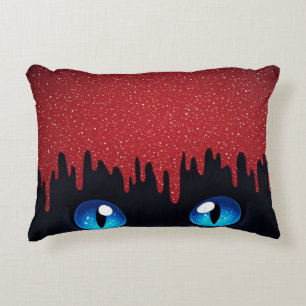 Fantasy Cat Blue Eyes With Dripping Decorative Cushion