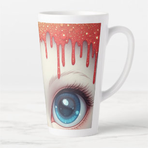 Fantasy Cat Blue Eyes With Dripping Latte Mug
