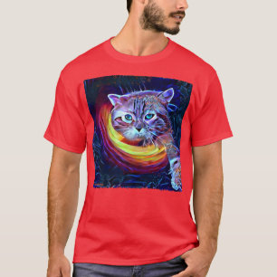 Fantasy Cat Inside Black Hole Reach Out For Help F T-Shirt