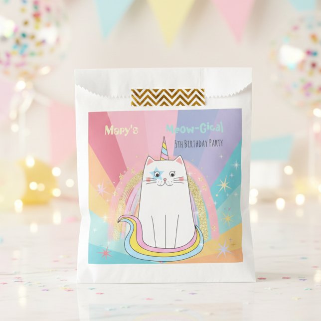Fantasy Caticorn Meow-Gical Birthday  Favour Bag (Creator Uploaded)