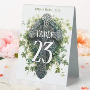 Fantasy Celtic Cross Table Number Tent Sign